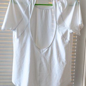 Under Armour White Open Back Lightweight Running Active Workout T-Shirt Size M